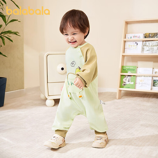 BALABALA balaOne BALABALA children's clothing baby jumpsuit 2025 new spring fashion fashionable and cute yellow coffee tone 00335 66cm