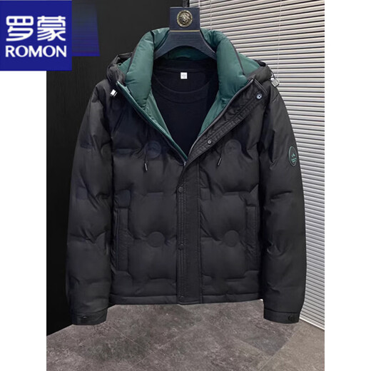 罗蒙（ROMON）短款羽绒服男款秋冬季加厚潮牌帅气时尚立领休闲白鸭绒羽绒外套 2335米白色【立领款】 XL 【建议130-145斤】