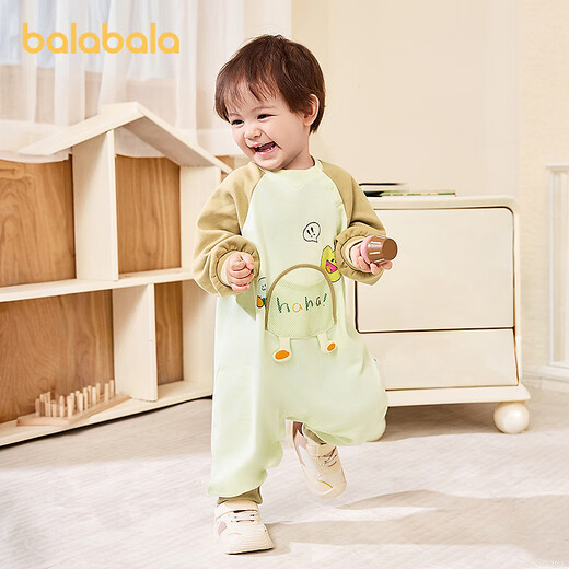 BALABALA balaOne BALABALA children's clothing baby jumpsuit 2025 new spring fashion fashionable and cute yellow coffee tone 00335 66cm