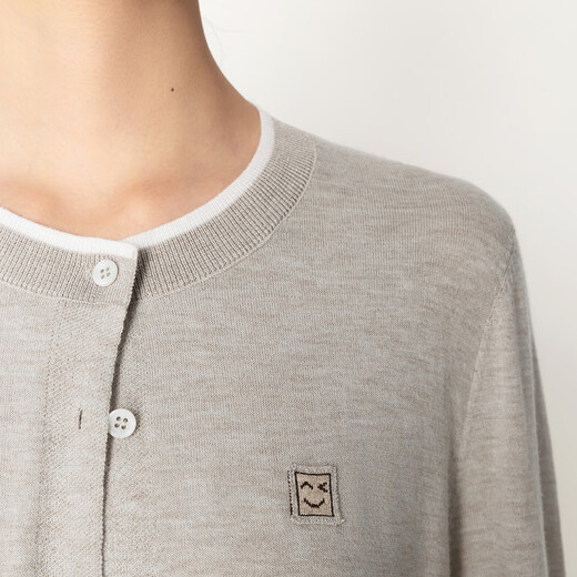 Indicia mark 2026 early spring new style high-end versatile light khaki real two-piece vest cardigan L2A6KS019 Khaki S