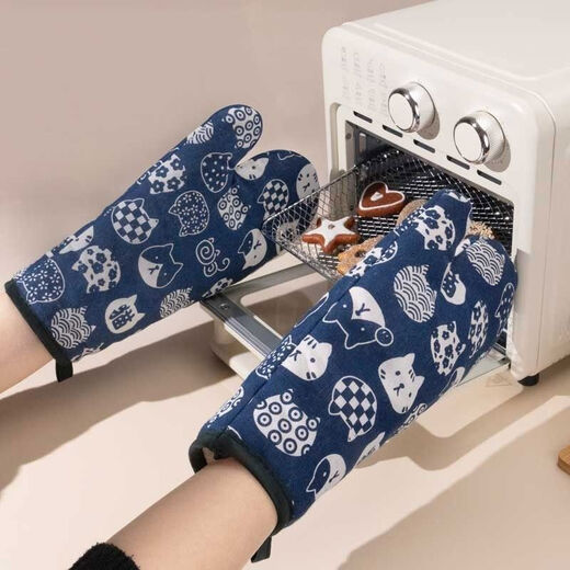 Sanqihu insulated triangular pot cap, high temperature resistant, anti-scalding, thickened anti-scalding gloves, microwave baking oven oven gloves, extended, small flower gloves, lace thickened style 1 piece