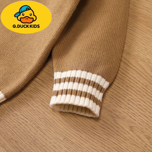 G.duck college style sweater for boys and girls in autumn and winter new style children's style children's fake two-piece sweater spring and autumn top shirt royal blue 140