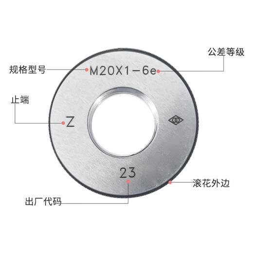 Kelandha measuring thread ring gauge metric thread through-stop tooth gauge coarse tooth fine tooth M3 M4 M5 M6 M8 M8*1 6e M206e-T-Z pitch 2.5