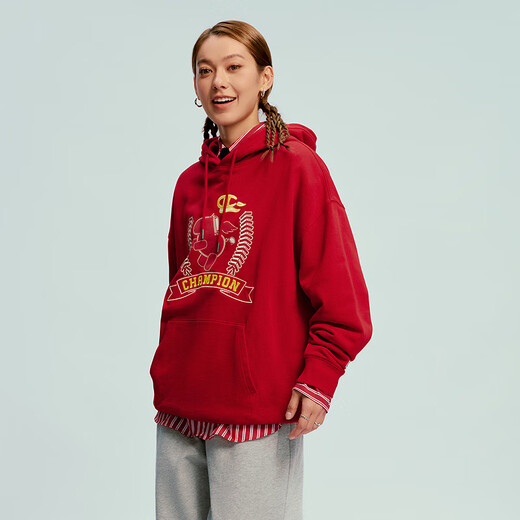 Champion Year of the Horse Series Champion Couple Hooded Sweatshirt Men's 2026 Spring New Red New Year Women's Red M