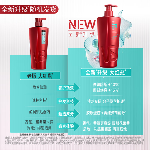 Sassoon big red bottle elastic moisturizing curl 750g strong anti-breakage shampoo set water curling perm and dye shampoo for men and women