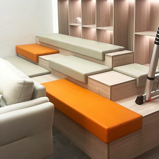 Yihe cotton leather deck customization L-shaped corner customization stair steps soft package commercial cushions shoe cabinet replacement shoe bench chair cushions custom size/color Mopaifa sample
