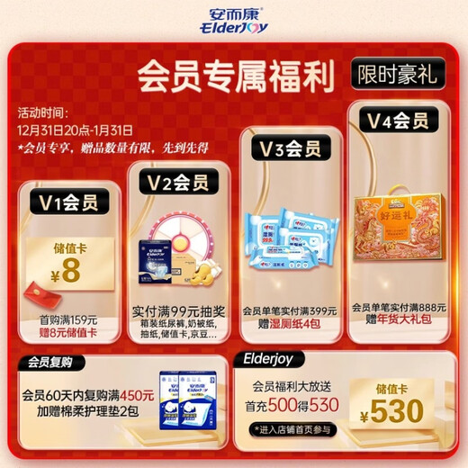 Elderjoy Comfortable and Dry Adult Diapers L10 Pieces Hip Size 95-120cm Adult Diapers Skin Friendly for the Elderly