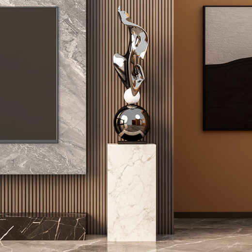 IENKI German high-end electroplating art large-scale ornaments living room hotel club lobby landing opening moving gift 80cm high sculpture art gold style (without base)