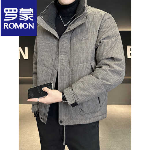 ROMON Мужской пуховик с воротником-стойкой, зима 2025, новая толстая теплая повседневная куртка, мужская одежда, черный M