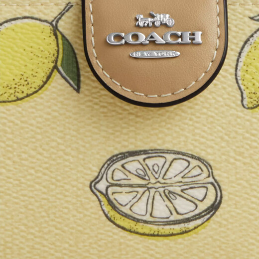 COACH Corner Zip Lemon Print Coated Canvas Wallet Medium Women's Multicolor Multicolor 1 Multicolor 2