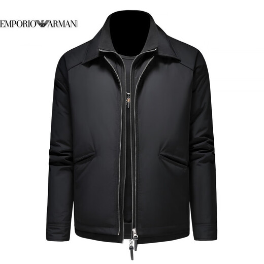 EMPORIO ARMANI Armani stand collar windproof warm fashion top business winter light luxury men's wide version down jacket 90 double zippers black XL