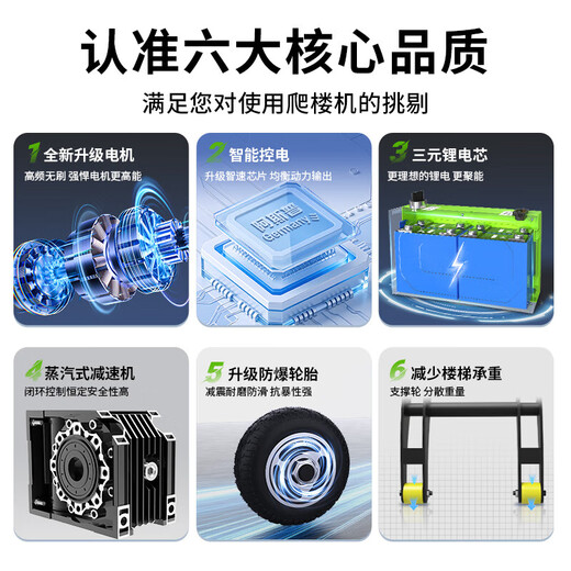 Faxianqi electric stair climber crawler type up and down stairs large load transport trolley folding trolley stair climbing artifact lightweight carbon steel model load 400Jin Jin is equal to 0.5 kg