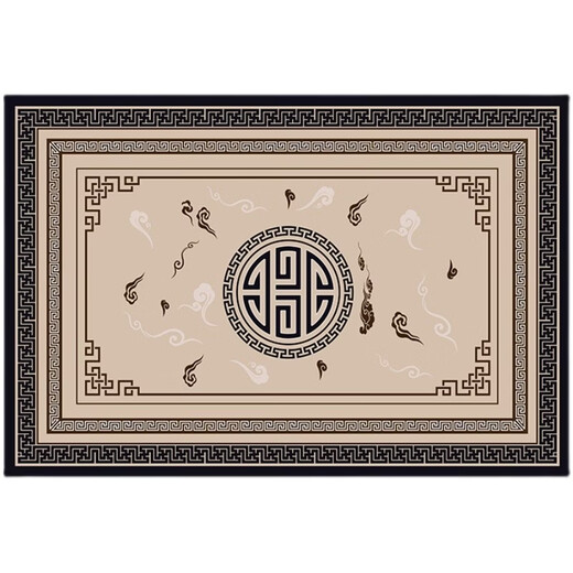 Fantasy new Chinese style entrance floor mats entrance door mats household large area water absorbent festive Chinese red carpet horizontal version golden housewarming 50x80 cm