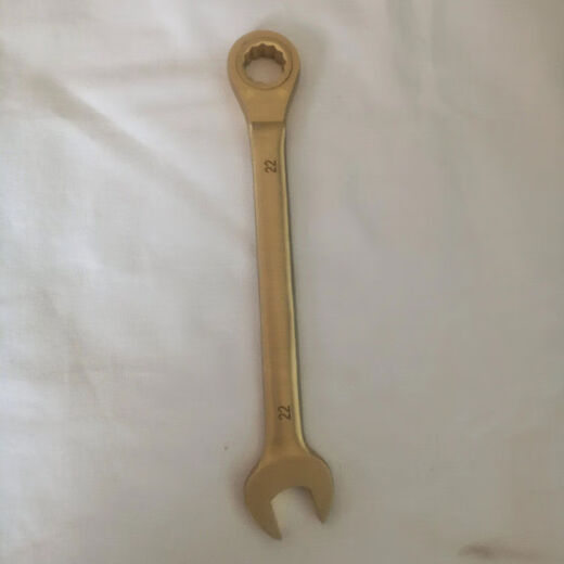 Huanhai explosion-proof plum blossom wrench open manual ratchet plum blossom wrench two-way quick set wrench labor-saving tool aluminum bronze 22-piece set