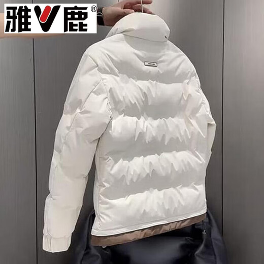 Yalu Men's Winter Thickened Stand Collar Down Jacket New 2026 Versatile Color Matching Warm Short Duck Down Jacket White 9 White 9006 M Recommended 95-110Jin Jin equals 0.5 kg