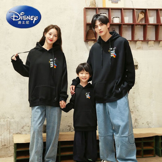 Disney (Disney) children's clothing autumn sweatshirt 2025 new family of three and four autumn and winter velvet thickened mother and daughter clothing dopamine white velvet 100 M