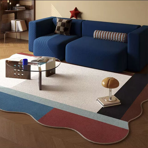 Fantasy dopamine living room carpet special-shaped full-cover sofa coffee table carpet high-end stain-resistant no-care bedroom floor mat customized 180x250 cm double-line seam CX wave Yuehu crystal velvet