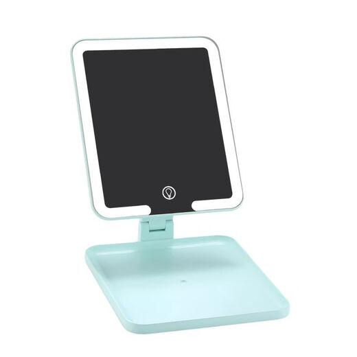 Portable Makeup Mirror Portable Desktop LED Folding Makeup Mirror with Lights Birthday Gift for Women White HD Folding Mirror/Adjustable Height HD Mirror 95% Daylight Reduction