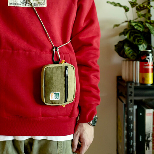 OTHER/Others Tsanggoods mini crossbody small hanging bag card holder ID bag storage bag miscellaneous bag small handbag splicing multi-color dark gray and black