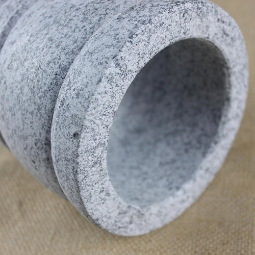 Tuojin imported quality large raw stone mortar from Germany, garlic mortar, household garlic press, garlic mortar, bluestone grinder, large bowl-shaped 15 cm diameter stone mortar with lid