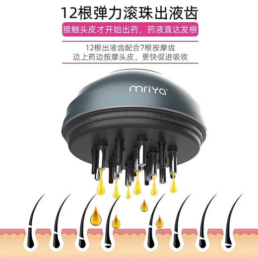 MRIYA Scalp Applicator Minoxidil Applicator Head Minoxidil Hair Rolling Ball Massage Comb Solution Dosing Device 30ml Dark Green