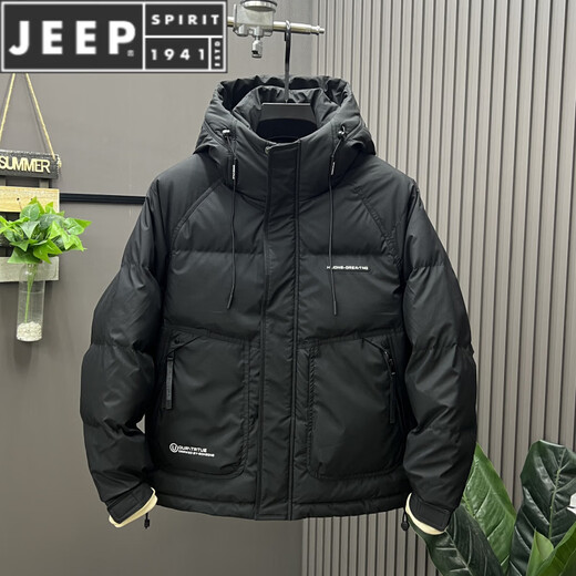 JEEP SPIRIT stand collar down jacket men's winter 2025 new thickened white duck down casual jacket down sweater black 7731 L