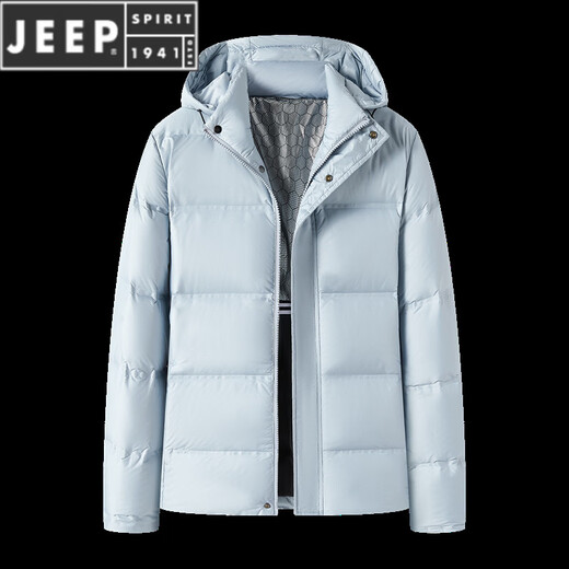 JEEP SPIRIT Outdoor New Graphene Duck Down Jacket for Men and Women High Filling High Filling Volume Winter Extra Thick Extreme Cold Jacket Women Light Blue Green M