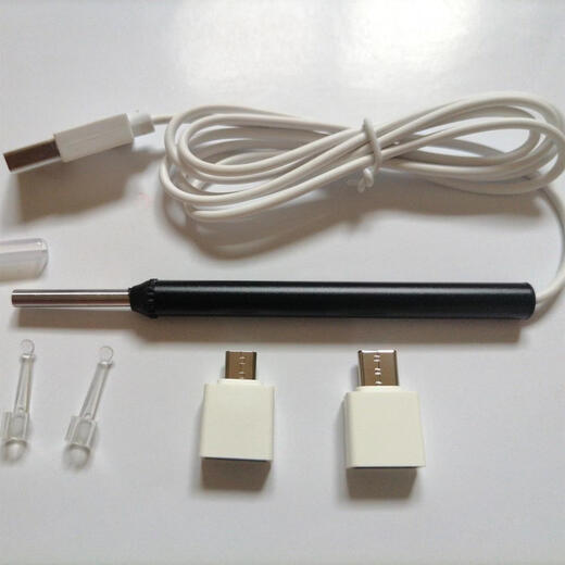 High Definition Luminous Video Ear Pickup Ultra-fine 800W Ear Pickup Stainless Steel Visual Ear Pickup Hummingbird Brand Ultra-clear Wired Pixel 800W Ultra-Fine 3.0mm2 Black