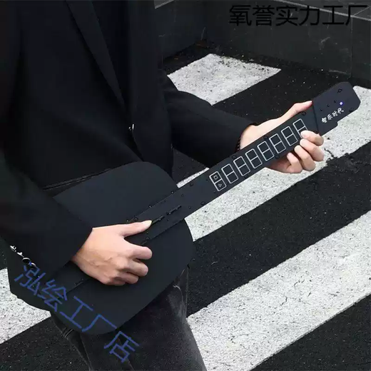 He Jiagong's all-in-one string-less smart automatic guitar for playing and singing, beginner's guitar, entry-level electronics for beginners, black upgraded model with 12 tones + speakers