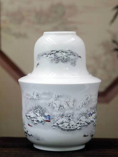 Yonghuan purchase products ceramic half pound wine warmer, wine warmer, hot wine pot, hot wine pot, family traditional hot water and wine HL half Jin Jin equal to 0.5 kg wine warmer plum green