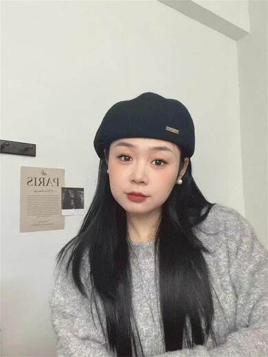 Xiaohongshu recommends elegant and versatile beret for women spring and autumn new knitted hat retro wool white 55-59cm one size