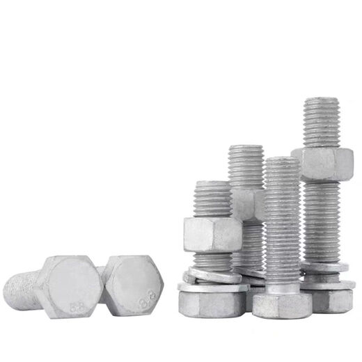 Siyongda national standard 88 grade hot-dip galvanized external hexagonal bolt set hot-dip galvanized power photovoltaic screw with flat spring washer combination M8*251000 set