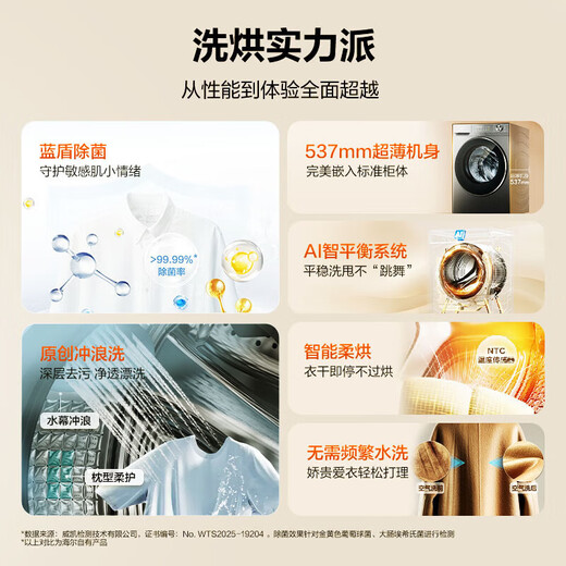 Haier Beyond 4.0 new product 58E ultra-thin 11kg large-capacity drum washing machine, fully automatic washing and drying, household AI shock absorption, anti-rust double spray sterilization, 11KG washing and drying + down blanket washing + 525 large drum + 1.2 washing ratio, nationwide joint warranty / delivery upstairs / free door-to-door installation