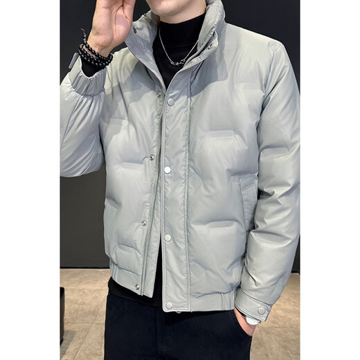 Snow Flying (SNOWFLYING) High-end Short Down Jacket Men's 2025 Winter New Lightweight Warm and Coldproof Clothing Casual and Versatile Winter Jacket Gray