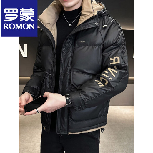 ROMON деловой пуховик мужской короткий зимний с капюшоном утепленная теплая куртка 2025 новая морозостойкая куртка NLG607 военный зеленый XL