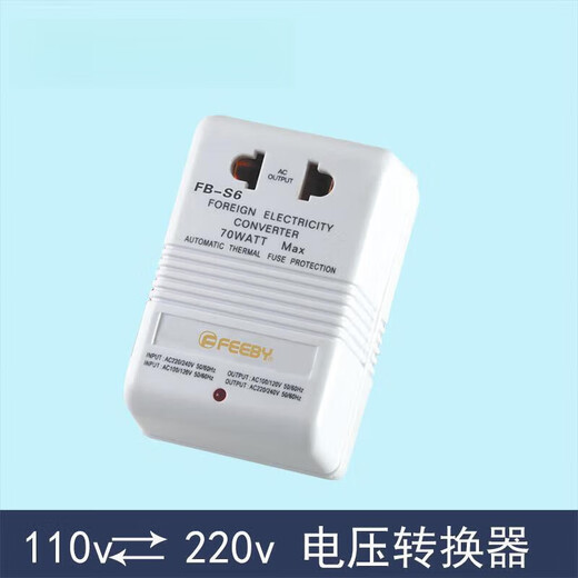 Voltage converter 110v to 220v power transformer small household appliances 220v to 110v charging conversion adapter FB-S62 plug white 70W mutual conversion