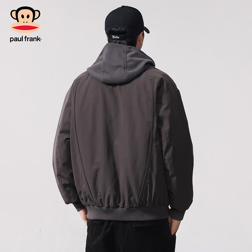 Мужской повседневный пуховик с капюшоном Paul Frank в стиле ретро, ​​зима 2025, новый свободный, теплый и удобный модный топ, черный, 90% утиный пух, M рекомендуется 90-120Jin Jin равен 0,5 кг