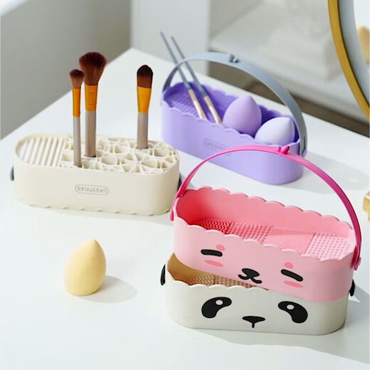 Wing Fantasy multifunctional makeup brush cleaning and drying storage box Internet celebrity ins style high-looking brush beauty egg cleaning tool simple white