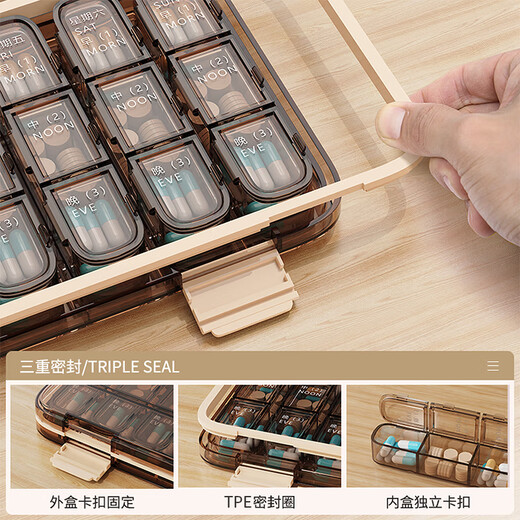 Weijian pill box seven days a week medicine dispensing portable medicine reminder large capacity portable medicine divider jewelry box