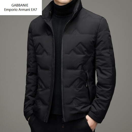 Emporio Armani EA7 Armani Модная повседневная куртка мужская 2026 Зимняя новинка корейского стиля Теплый воротник-стойка на молнии Утолщенный пуховик Черный M 170