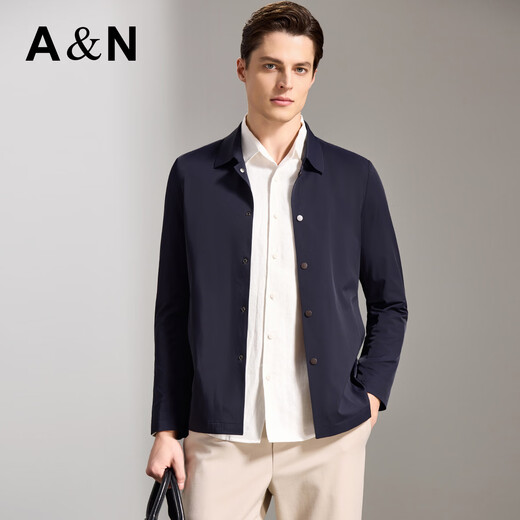 Antonio three-proof black technology high elasticity easy care soft shell jacket crisp and stylish men's cardigan single windbreaker jacket