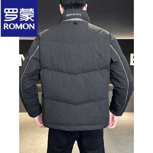 ROMON Мужской пуховик с воротником-стойкой, зима 2025, новая толстая теплая повседневная куртка, мужская одежда, черный M