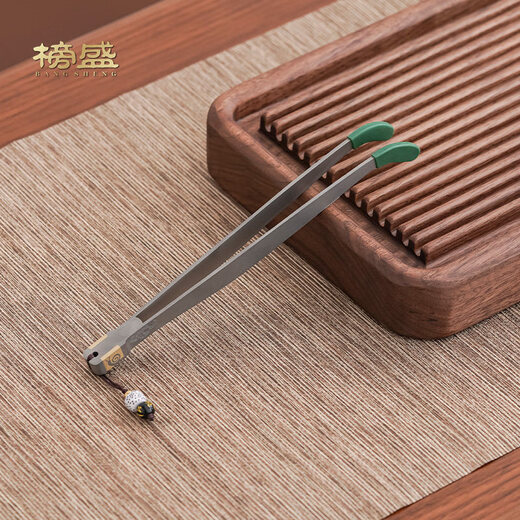 He Jiagong tea clip pure titanium tea clip tweezers high-end Chinese tea leaves tea cup tea clip washing cup clip non-slip tea drinking kung fu tea set six-character mantra titanium tea clip + pure titanium water drop tea filter set