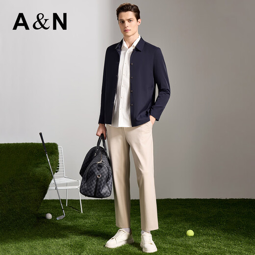 Antonio three-proof black technology high elasticity easy care soft shell jacket crisp and stylish men's cardigan single windbreaker jacket