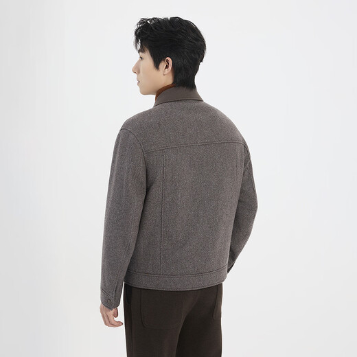 Lilang Contains Cashmere Barn Style Woolen Jacket Short Winter New Men's Woolen Coat Store Same Style Light Gray Coffee (25DYR9011S) M 165/80A