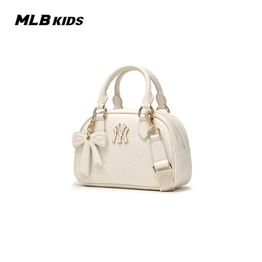 MLB children's official boys and girls retro trendy luxury bow pendant diamond presbyopia crossbody bag 26 spring new style silver