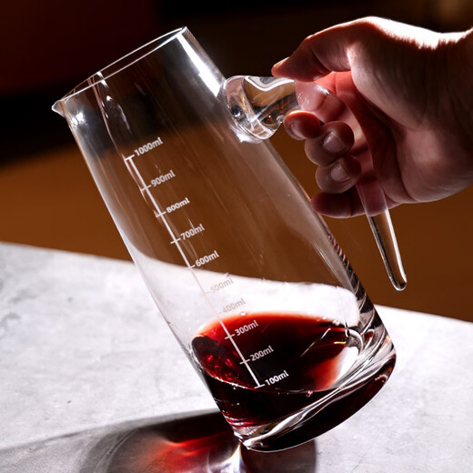 Tuojin German imported high-quality large-capacity red wine decanter with scale, crystal glass white wine dispenser, old 7-character handle with scale_single 1400ml