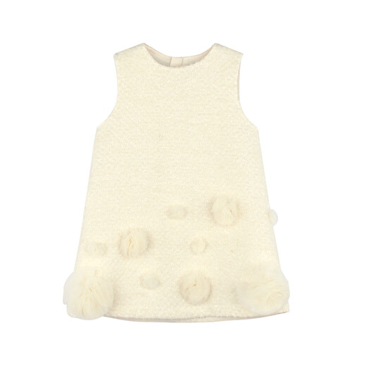 UTOUTO Big Ear Elephant Girls Glitter Mesh Three-dimensional Flower Tank Top 2026 Spring Niche Princess Skirt 2509228 Fairy White 110 Chirmi Size