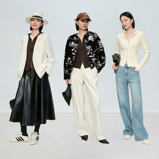 Naivee spring sweater 26 spring new two-way zipper hooded casual sweater Chocolate M