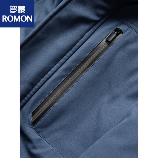 ROMON 90 white goose down raccoon dog large fur collar outdoor windproof fabric winter men's down jacket thickened warm jacket handsome blue M 170 126-140Jin Jin equals 0.5 kg